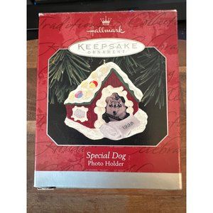 Hallmark Special Dog Keepsake Ornament 1998 Pet Doghouse Christmas Photo Holder